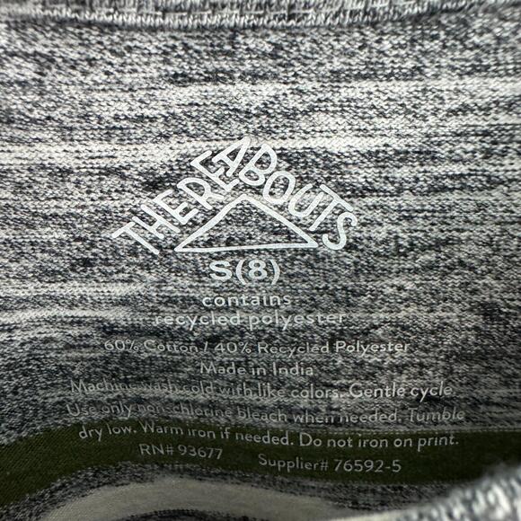 Thereabouts Boy’s Size 8 Gray Green Striped Print Crew Neck Pullover T Shirt - Picture 2 of 3